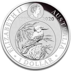 Côté pile de la pièce en argent "Kookaburra" de 1Oz