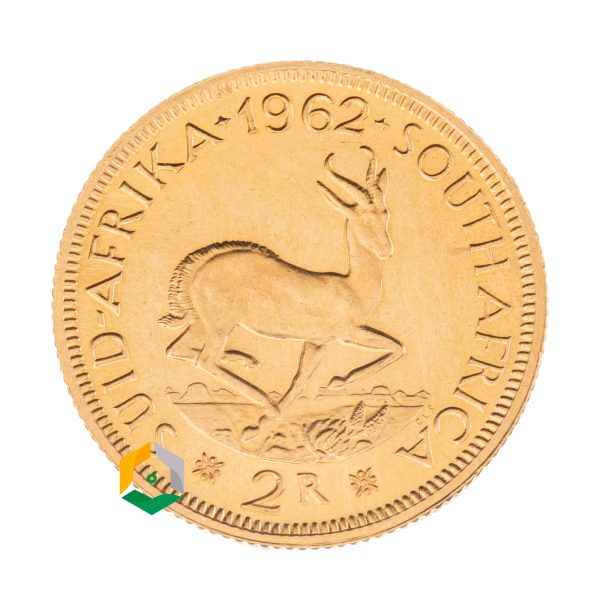 2 Rand d'or pièce sud africain coté face logo kruggerrand