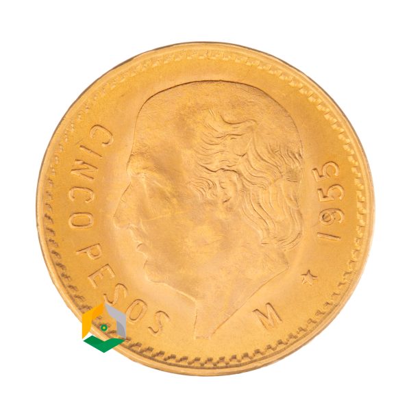 5 pesos d'or pièces mexicaine face